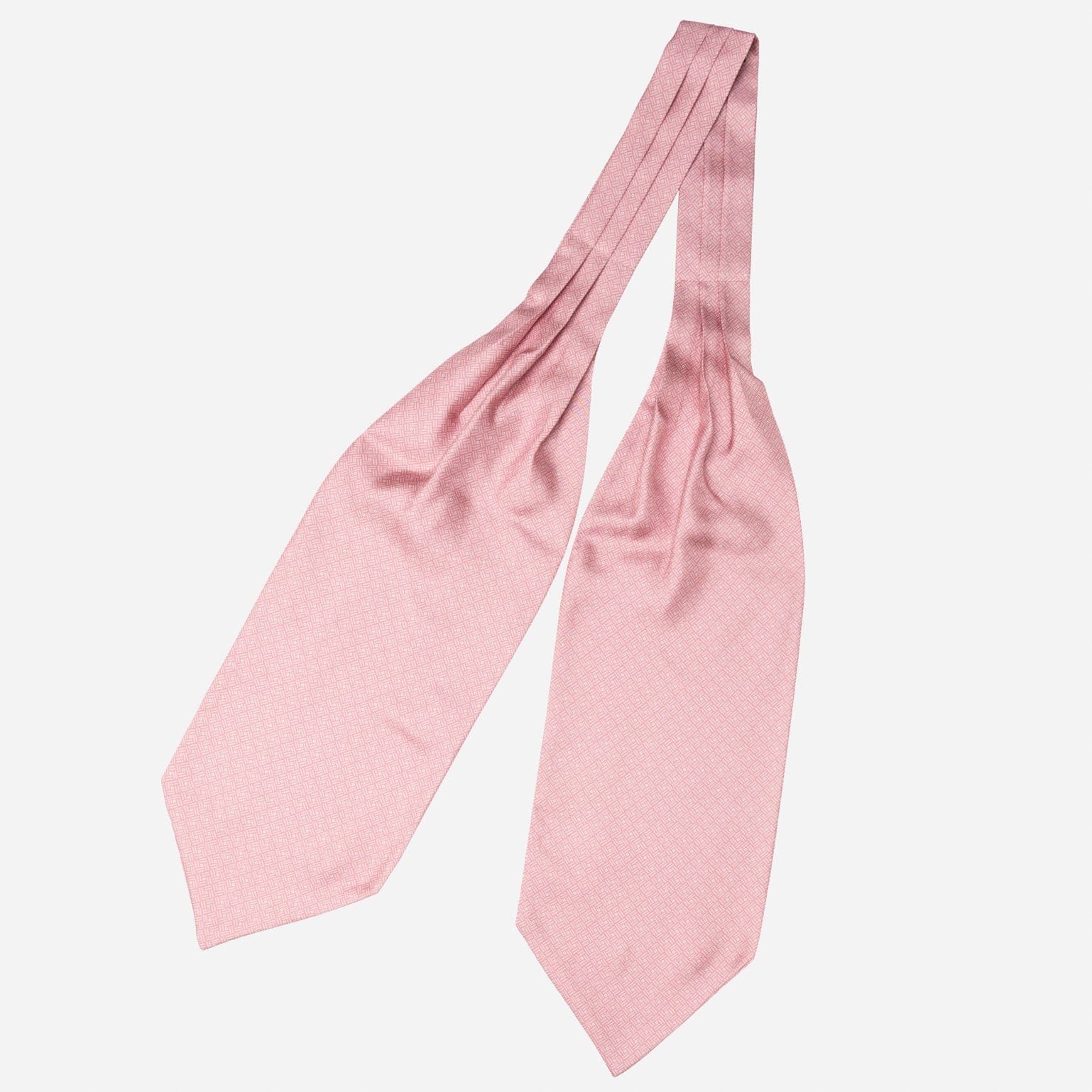 Italian Pink Patterned Silk Ascot Tie