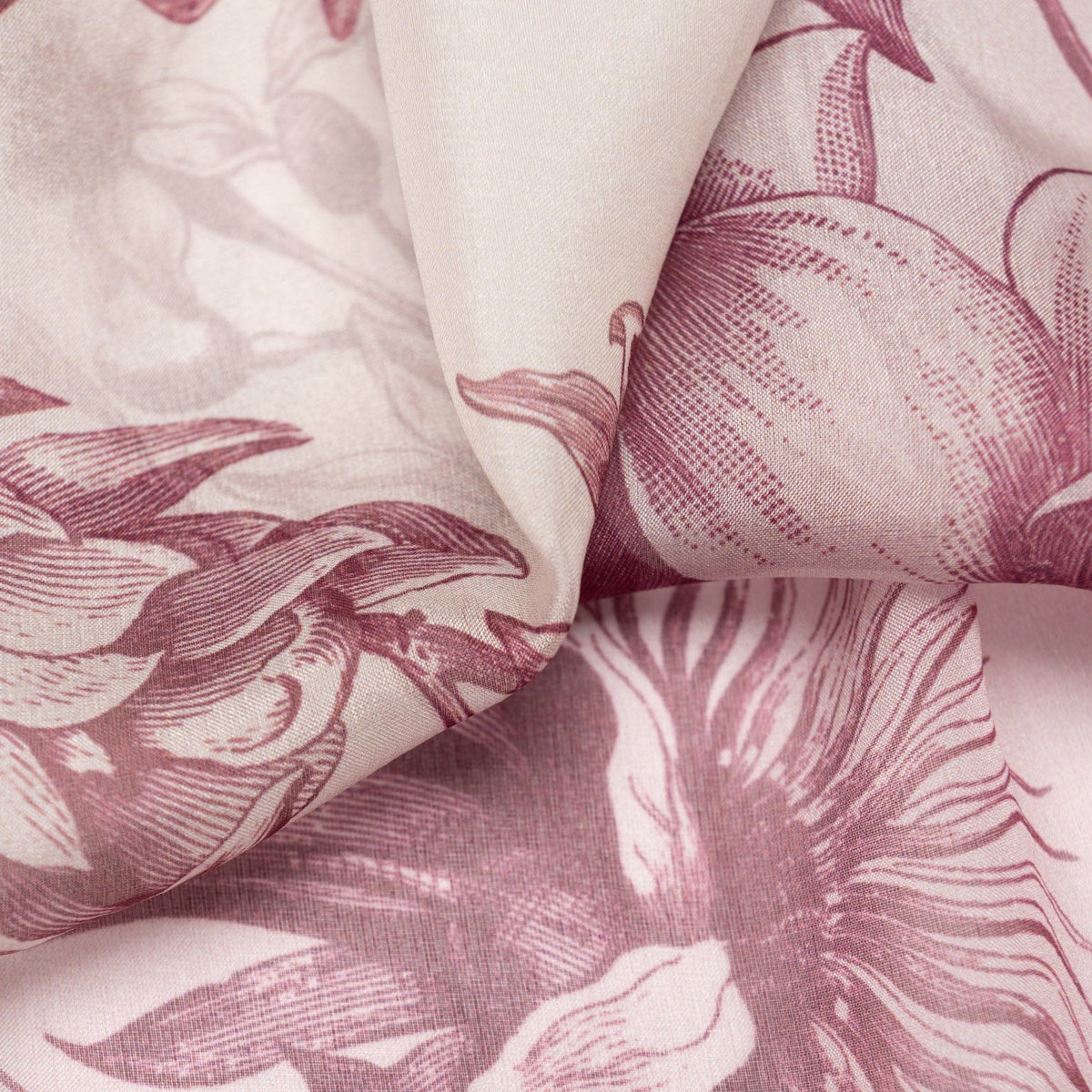 Designer Italian Silk Scarf - Pink Floral