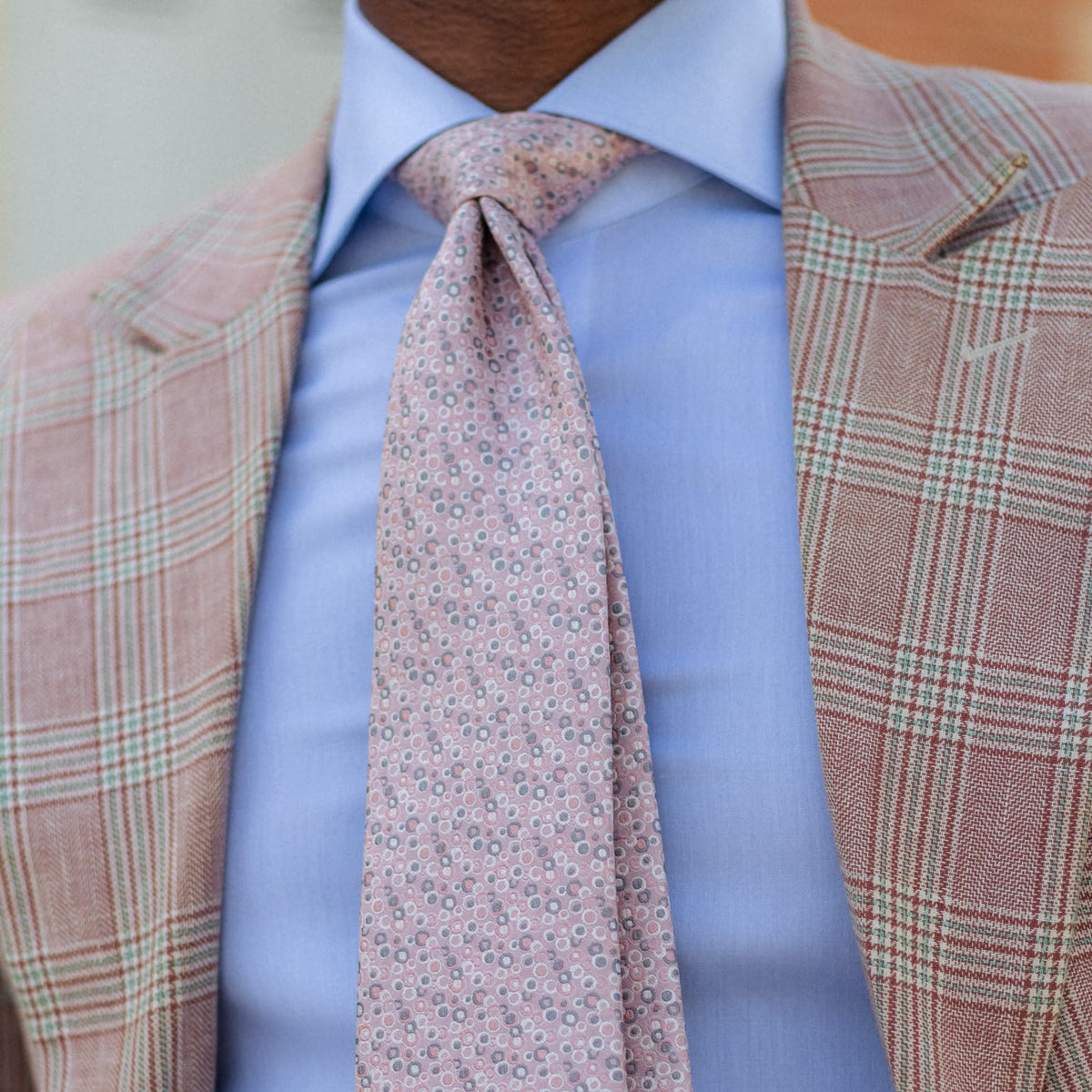 Best pink Italian designer silk tie