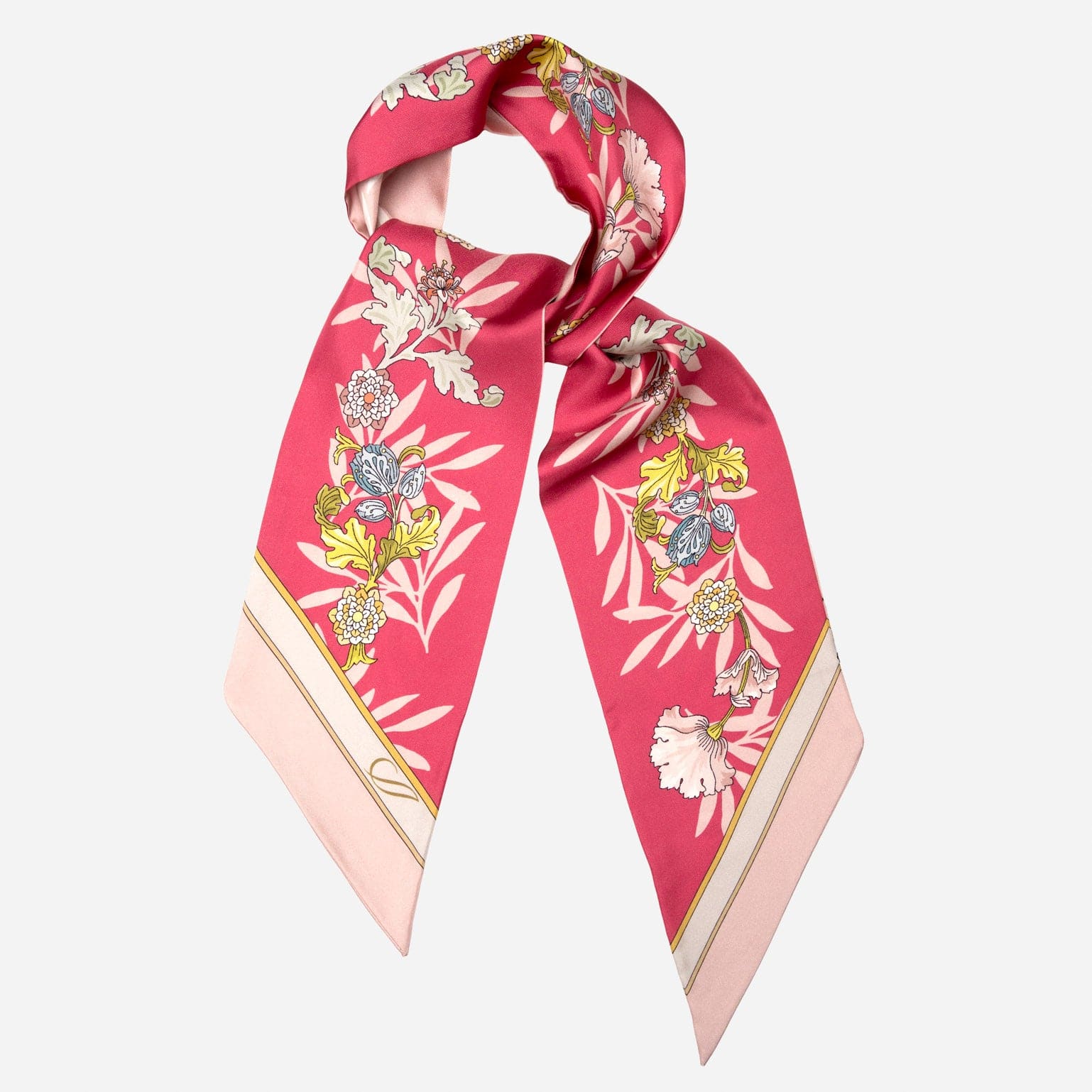 Women's luxury handmade silk twilly scarf made in Italy