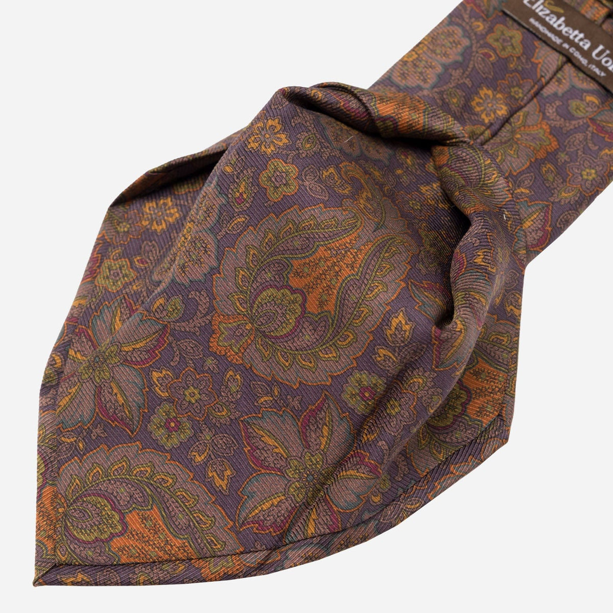 Plum Floral Italian Madder Silk Tie