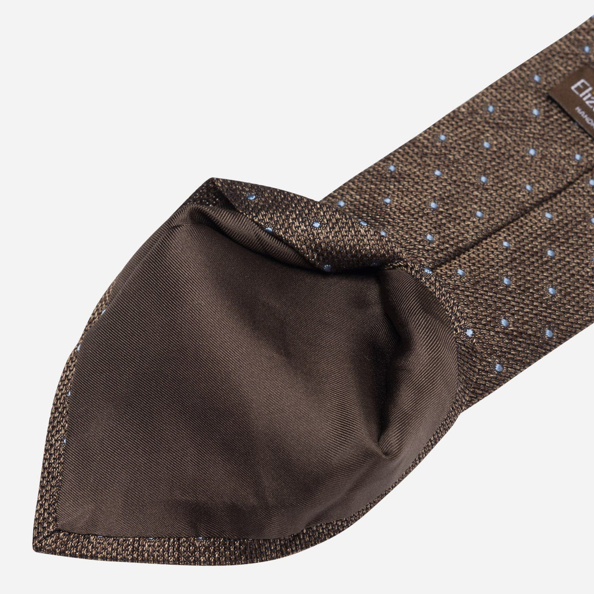 Brown Grenadine Polka Dot Tie - 100% Made in Italy