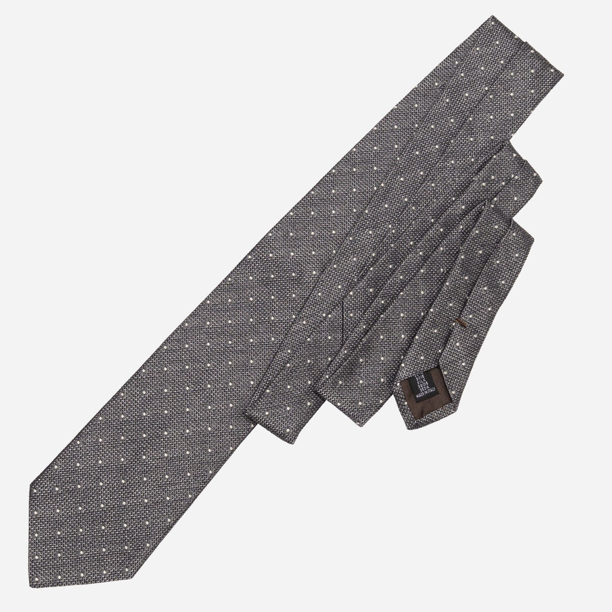 Grey Grenadine Polka Dot Tie - 100% Made in Italy