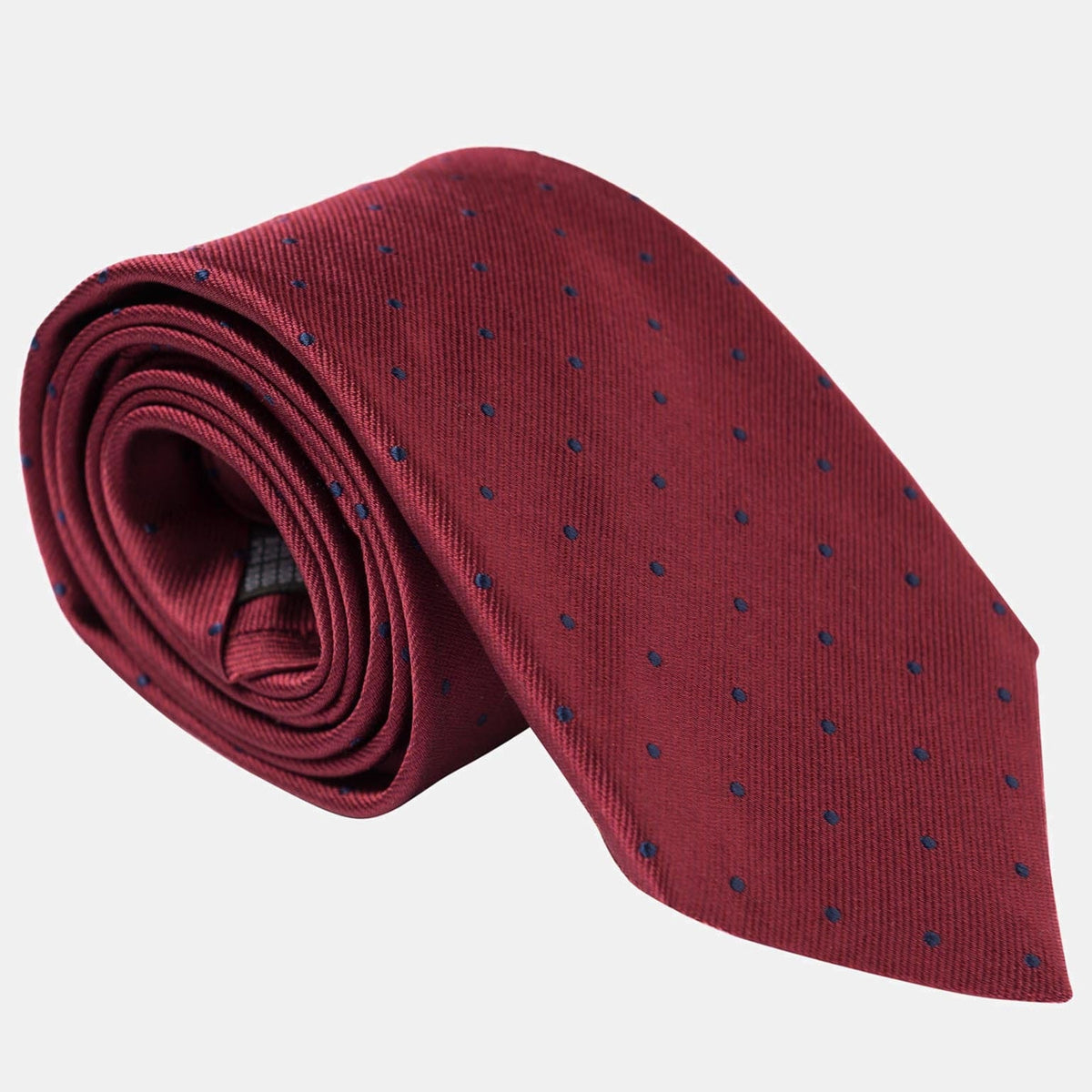 Burgundy Italian Silk Tie - Polka Dots