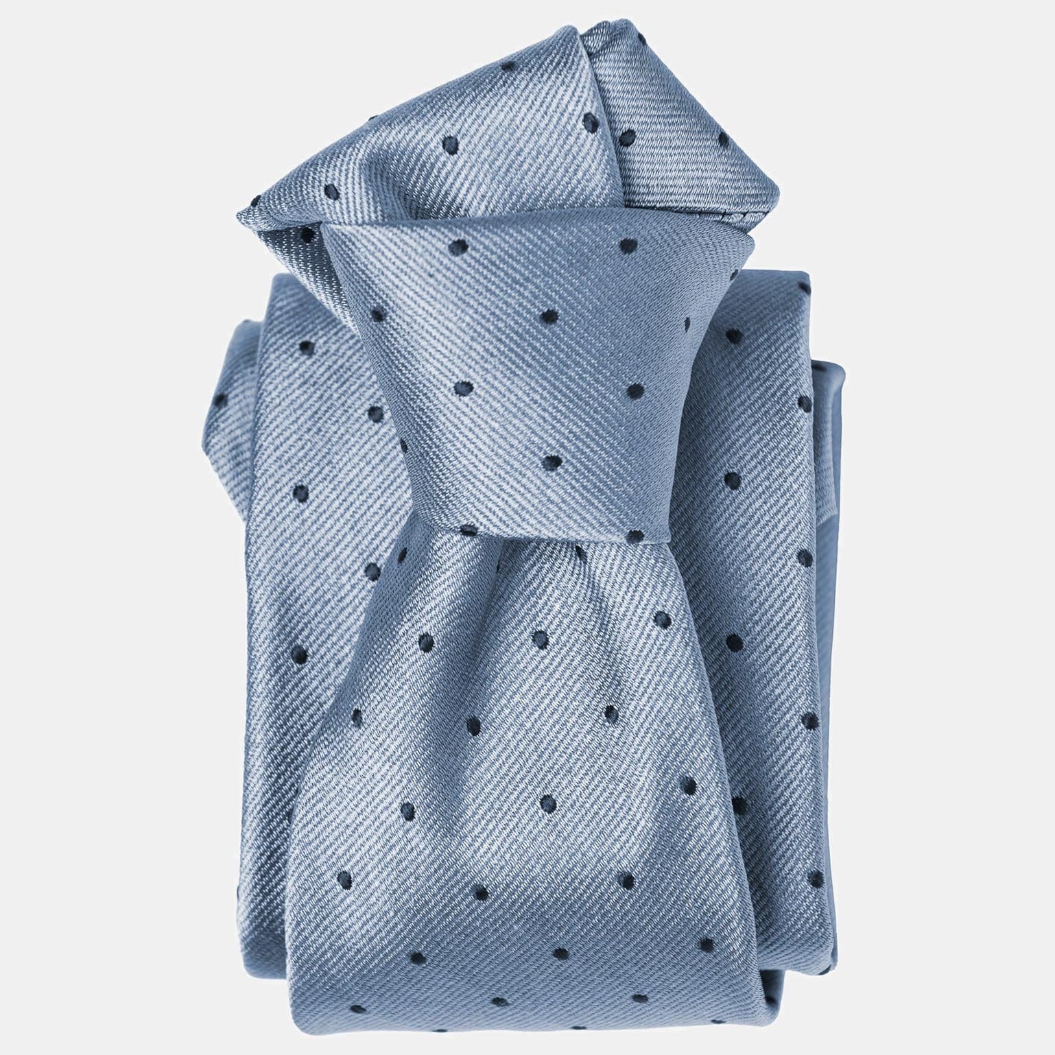 Sky Blue Italian Silk Tie - Polka Dots
