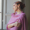 Plum Large Silk Georgette Wrap Shawl