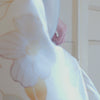 Italian Silk Satin Evening Shawl - Ivory