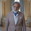 Blue Italian Designer Silk Ascot Tie