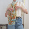 Women's Aqua Italian Long Silk Scarf