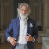 Silver Grey Floral Italian Silk Ascot Tie