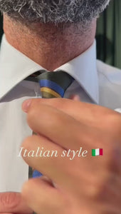 Handmade Italian Silk Tie - Forest Green Stripes