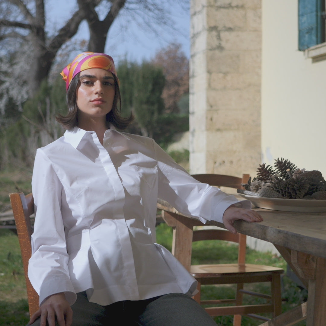 Women's Silk Bandana Orange and Pink