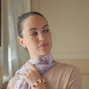 Women's Lavender Floral Italian Silk Scarf