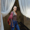 Sunset Red Modal Silk Square Scarf
