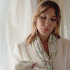 Women's Lime Floral Italian Silk Scarf