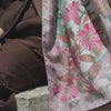 Italian Pink Floral Long Silk Scarf