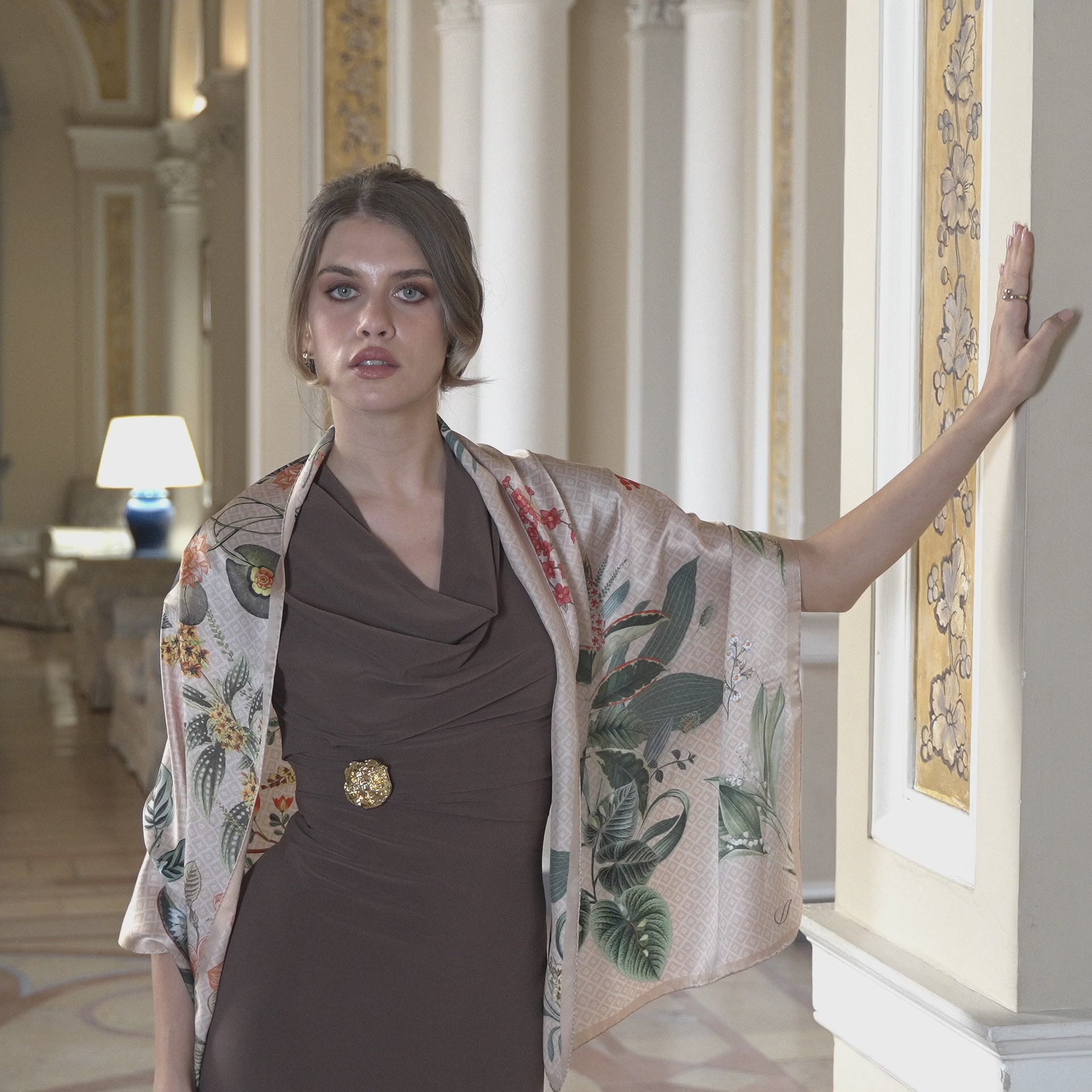 Women's long silk scarf