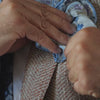 Blue Floral Silk Pocket Square