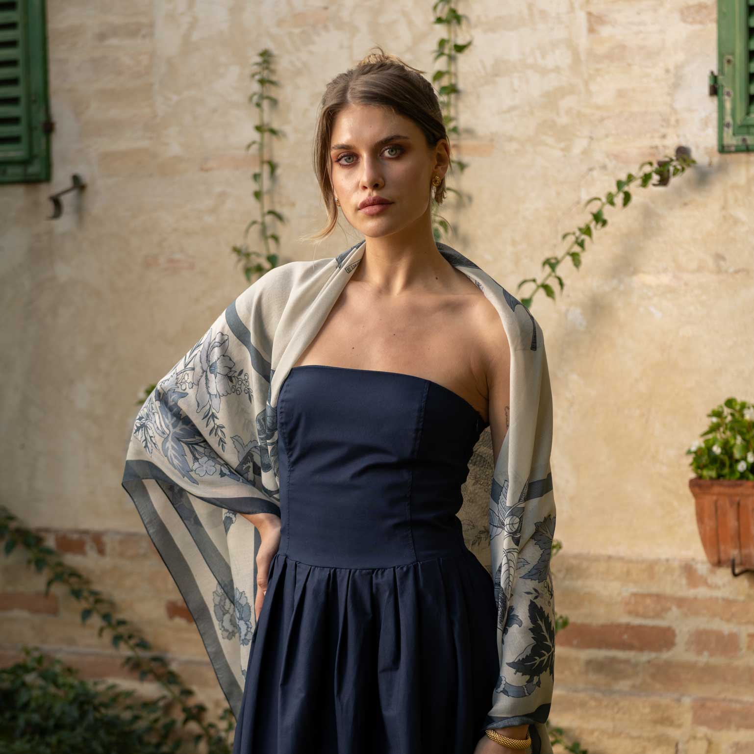 Modal cashmere Italian scarf for women