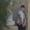 Italian Black Floral Long Silk Scarf