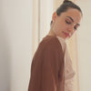 Brown Large Silk Georgette Wrap Shawl
