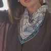 Silk Bandana - Teal Stained Glass Pattern