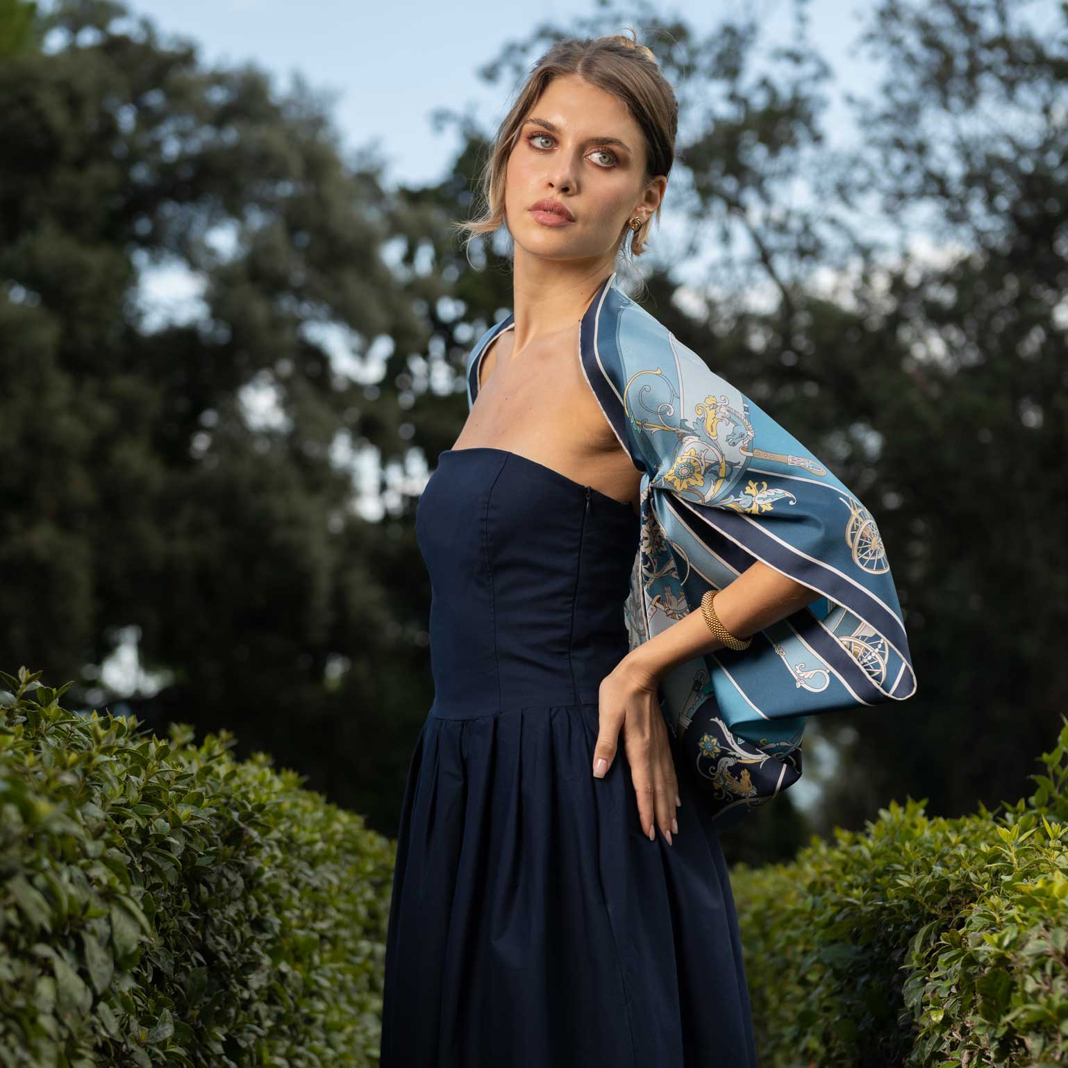 Italian silk foulard for women