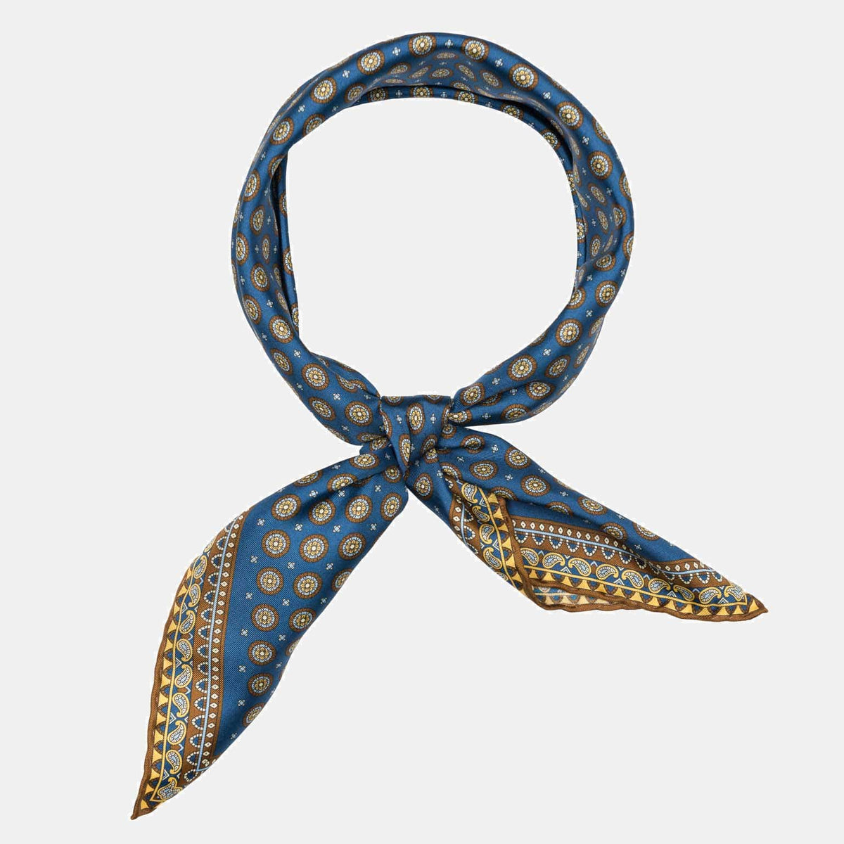 Prussian Blue Silk Neckerchief - 100% Made in Italy