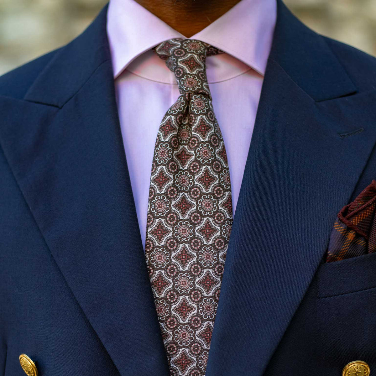 Men's luxury designer woven silk tie made in Italy