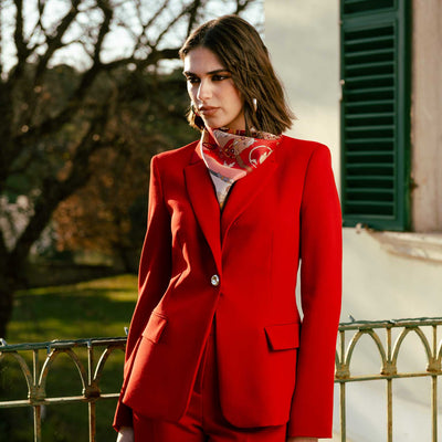 Women's Silk Bandana Berry Red