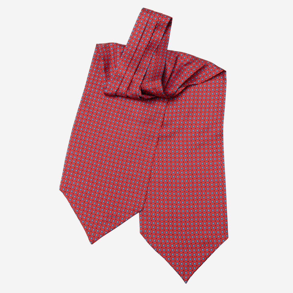 Red Italian Silk Ascot Tie Day Cravat