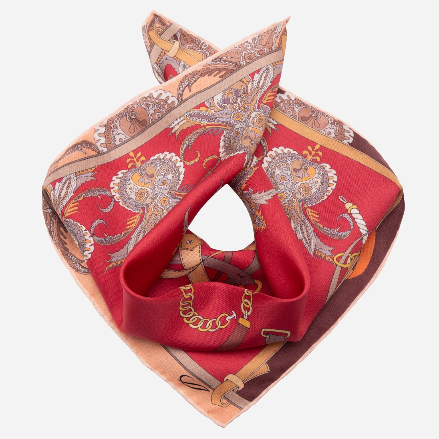 Women's Red Silk Bandana Scarf