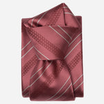 Handmade Rose Red Striped Silk Tie
