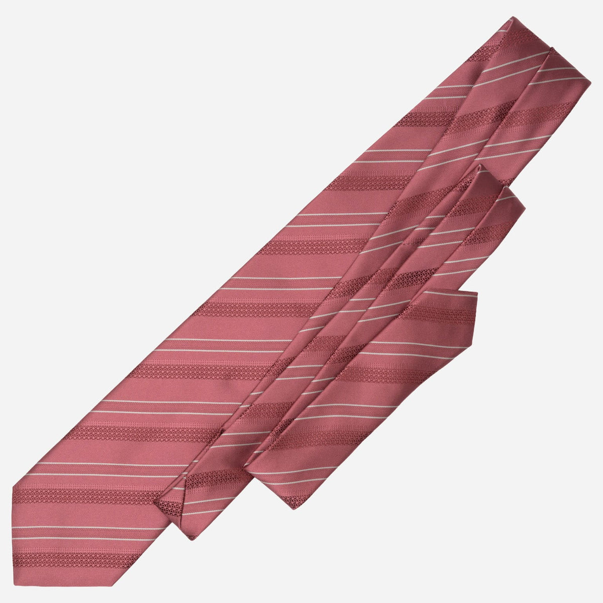 Handmade Rose Red Striped Silk Tie