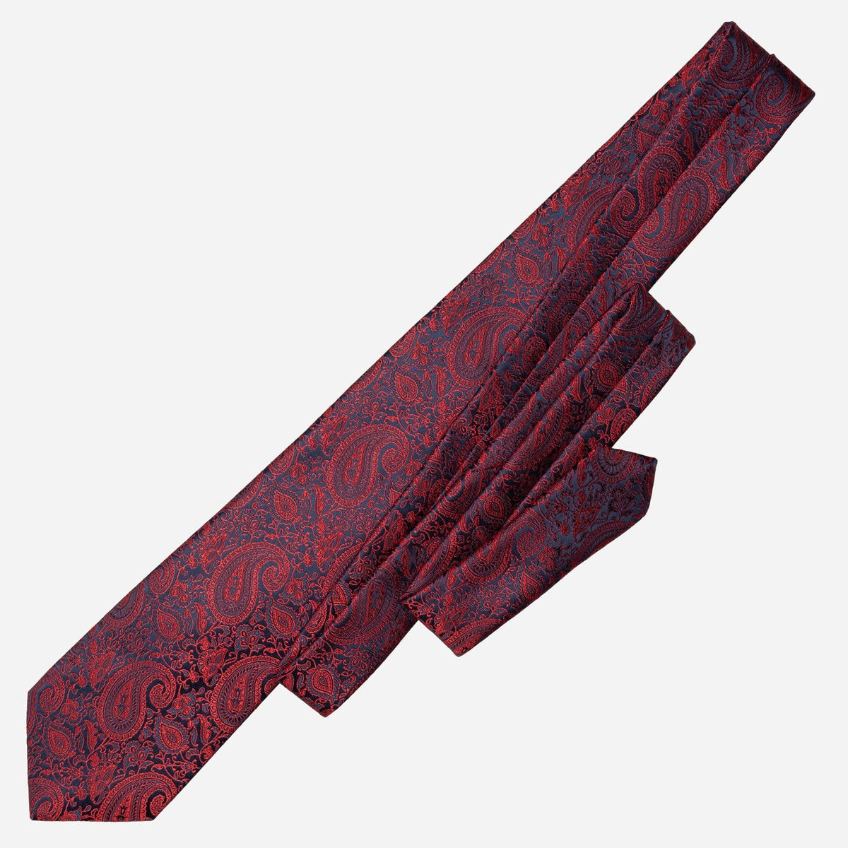 Red and Navy Paisley Italian Silk Tie