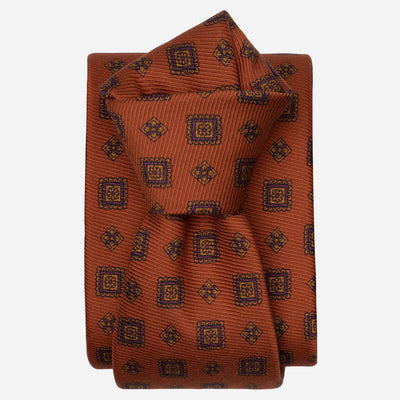 Rust Madder Silk Designer Italian Tie