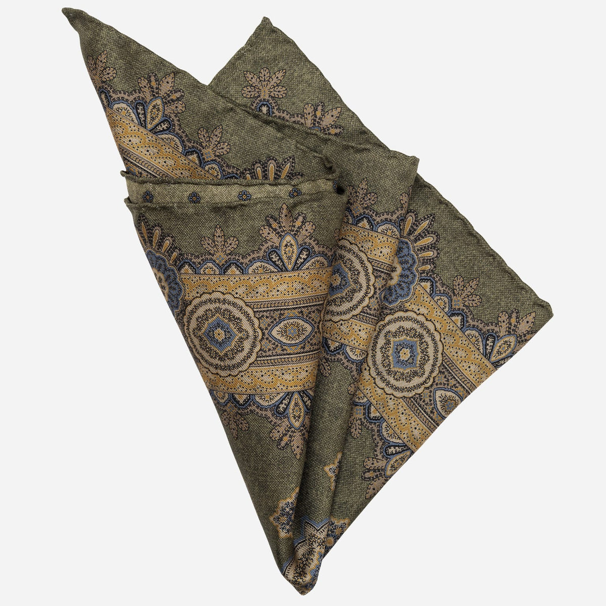 Sage Green Double Sided Silk Pocket Square