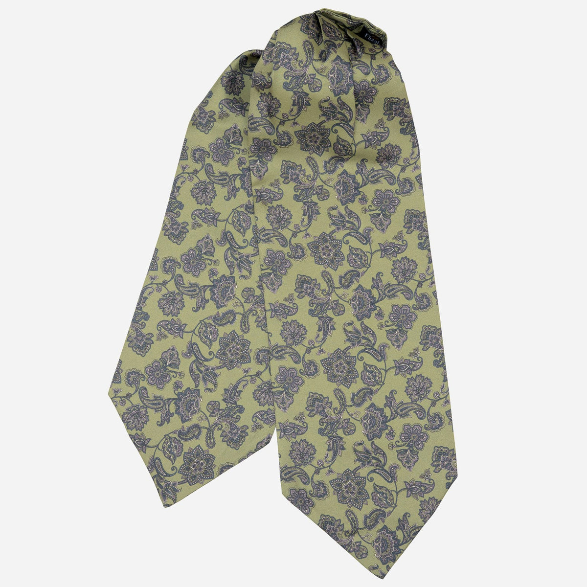 Sage Green Paisley Italian Silk Ascot Tie