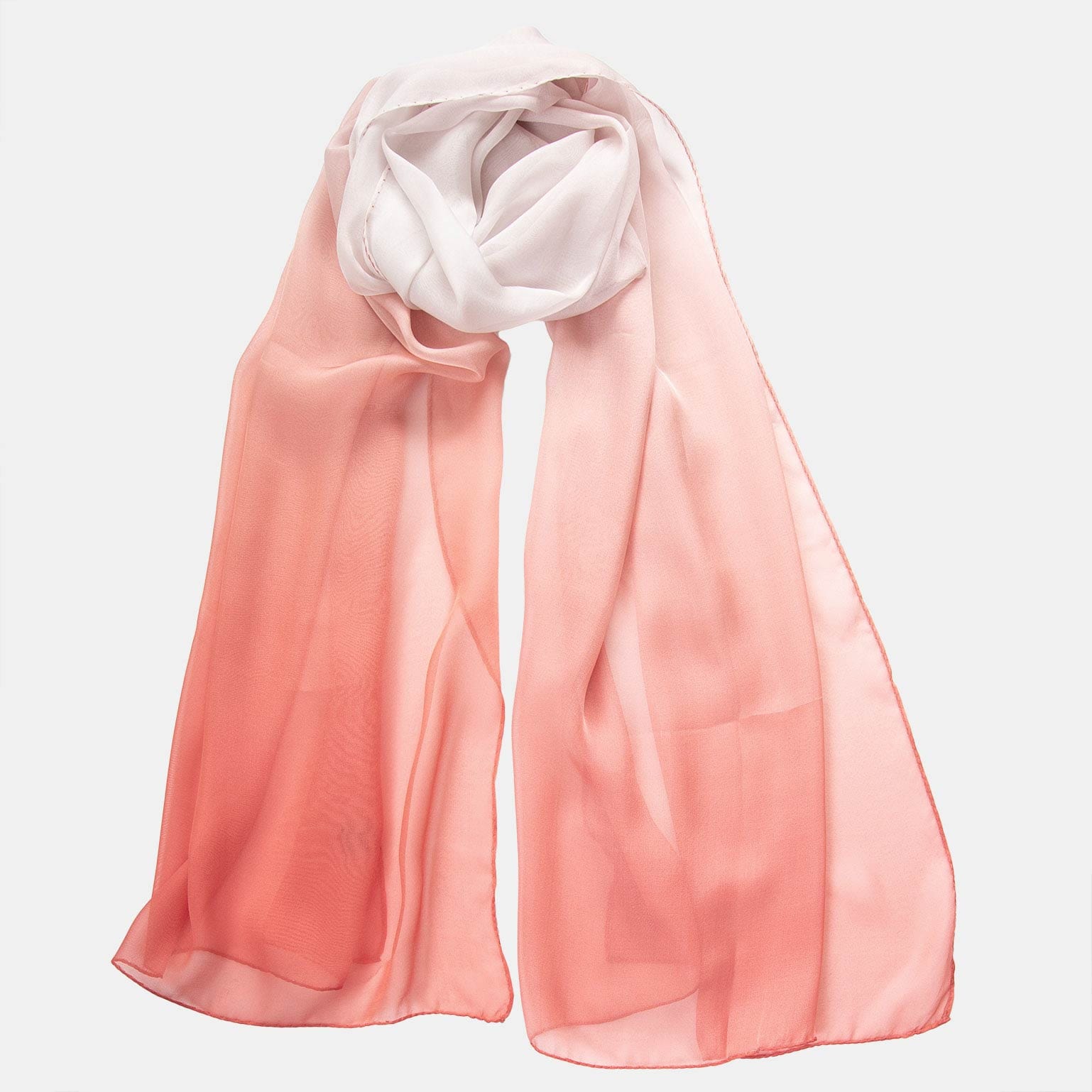 Peach ombre silk evening wrap shawl for dresses