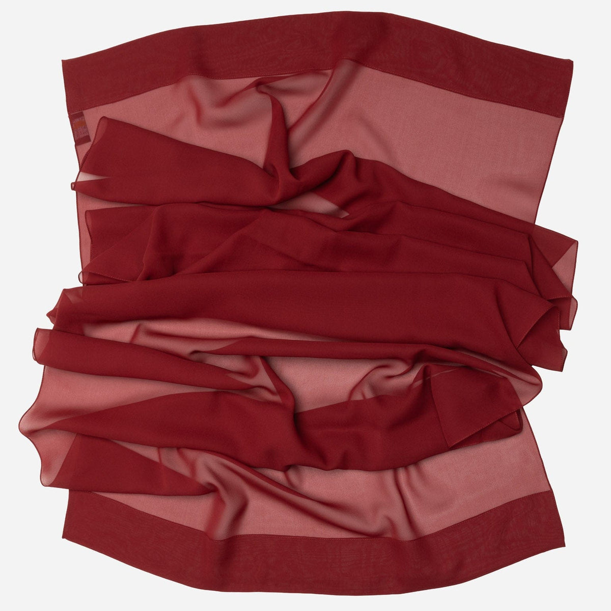 Burgundy Large Silk Georgette Wrap Shawl