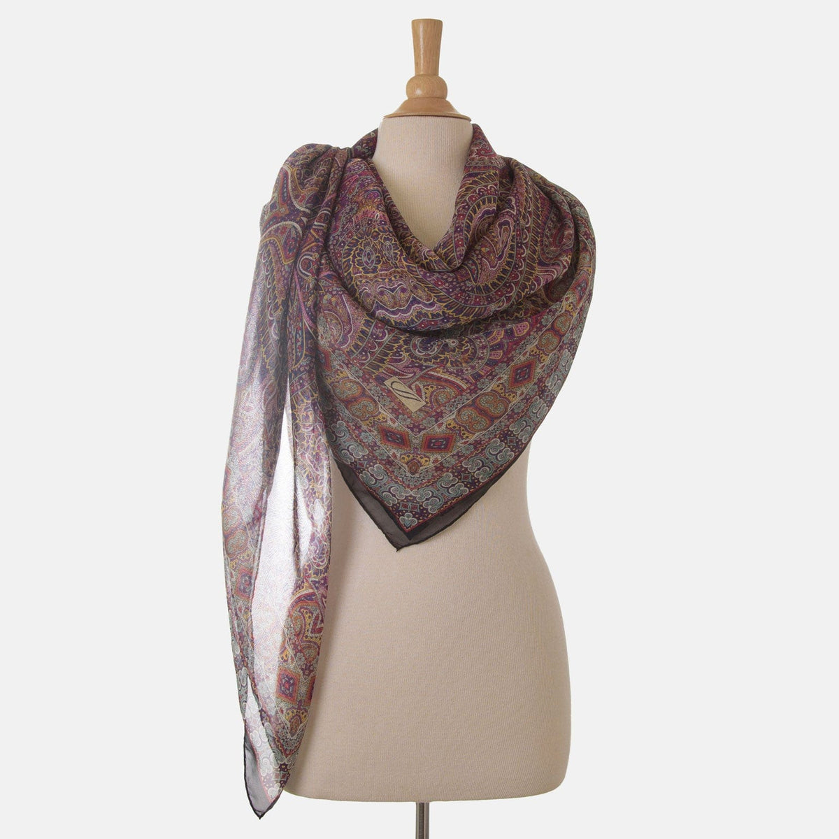 Extra Large Mutlicolored Silk Square Scarf
