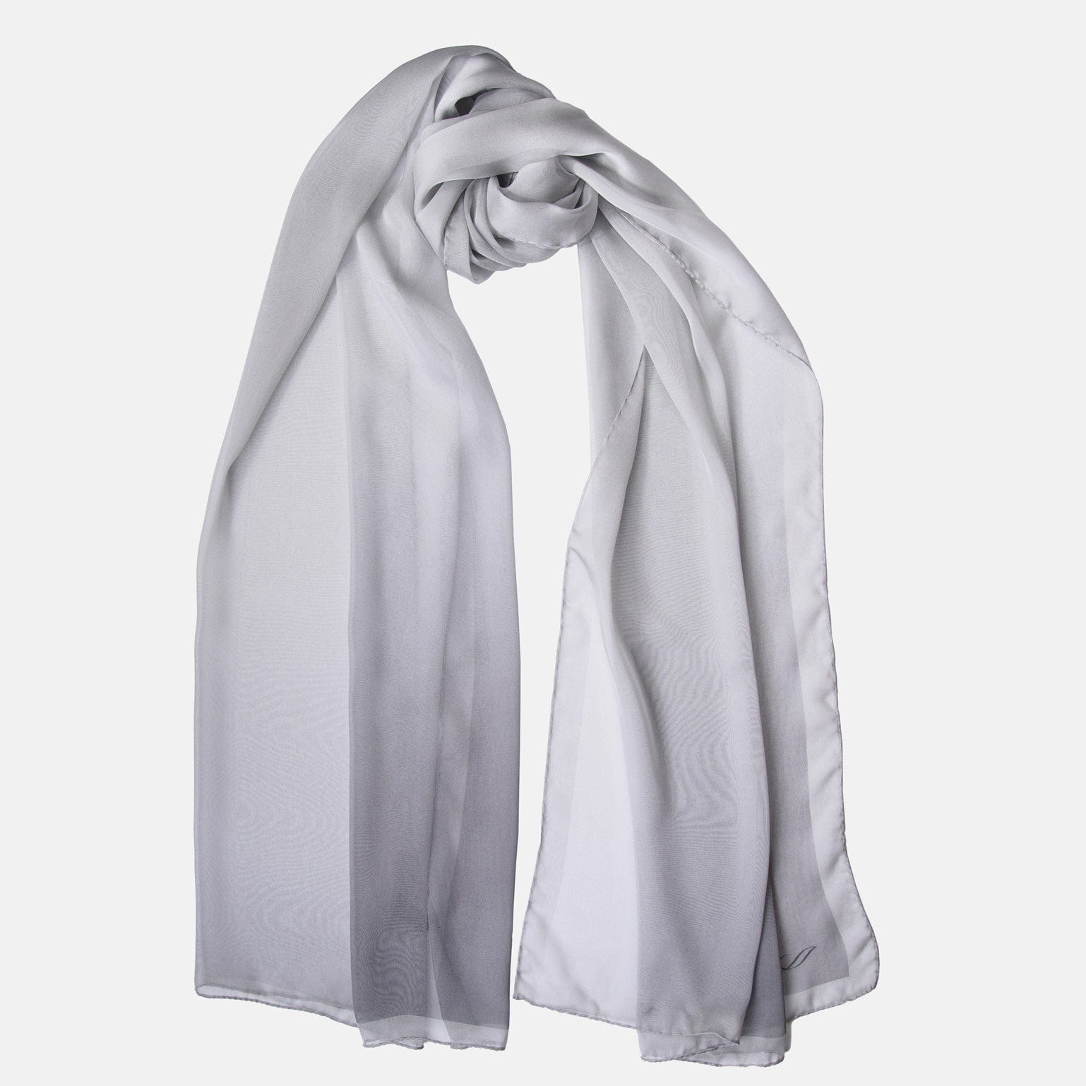 Sophia Silk Scarf Shawl Silver Pearl - Main Image