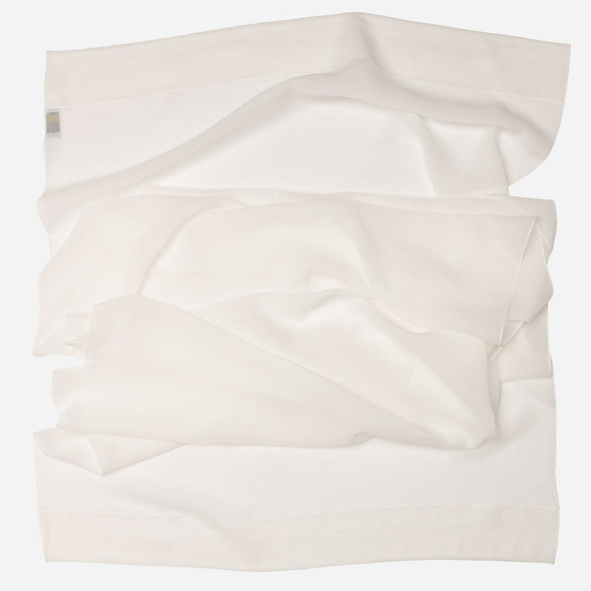 White Large Silk Georgette Wrap Shawl