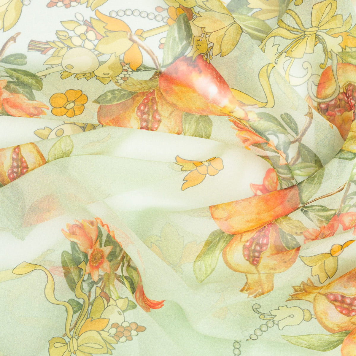 Women's Mint Green Italian Long Silk Scarf