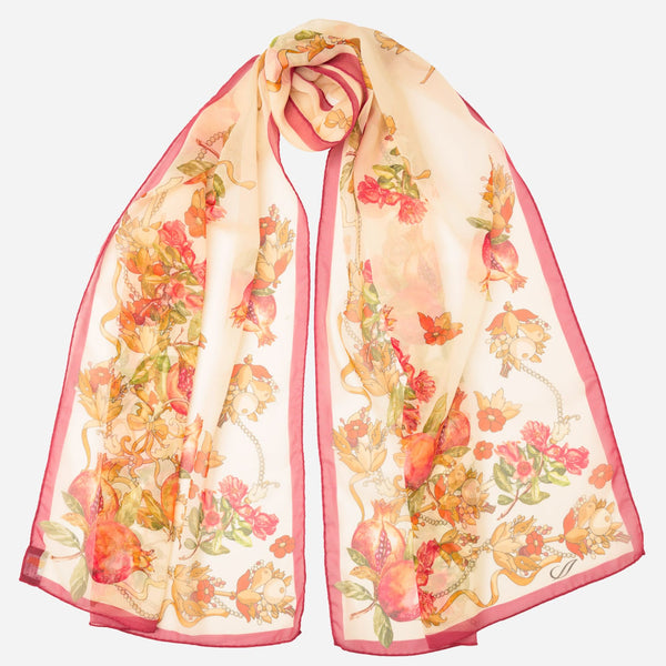 Women's Rose Pink Italian Long Silk Scarf