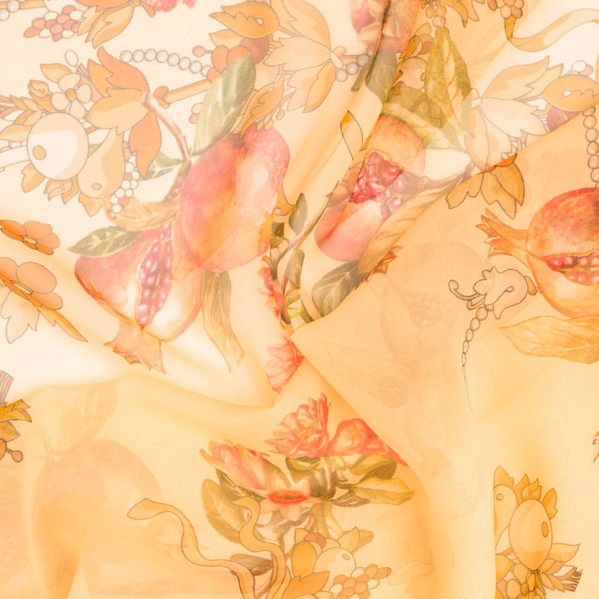 Women's Yellow Italian Long Silk Scarf