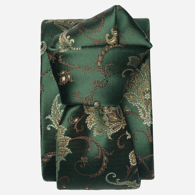 Emerald Green Handmade Floral Silk Tie