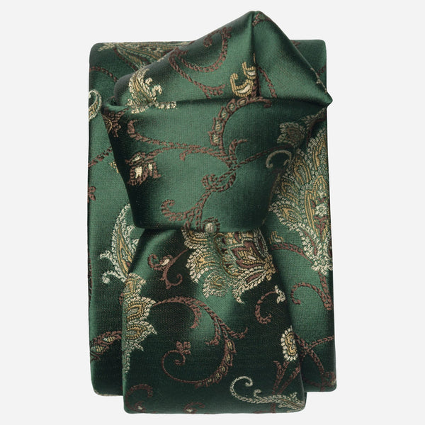 Emerald Green Handmade Floral Silk Tie