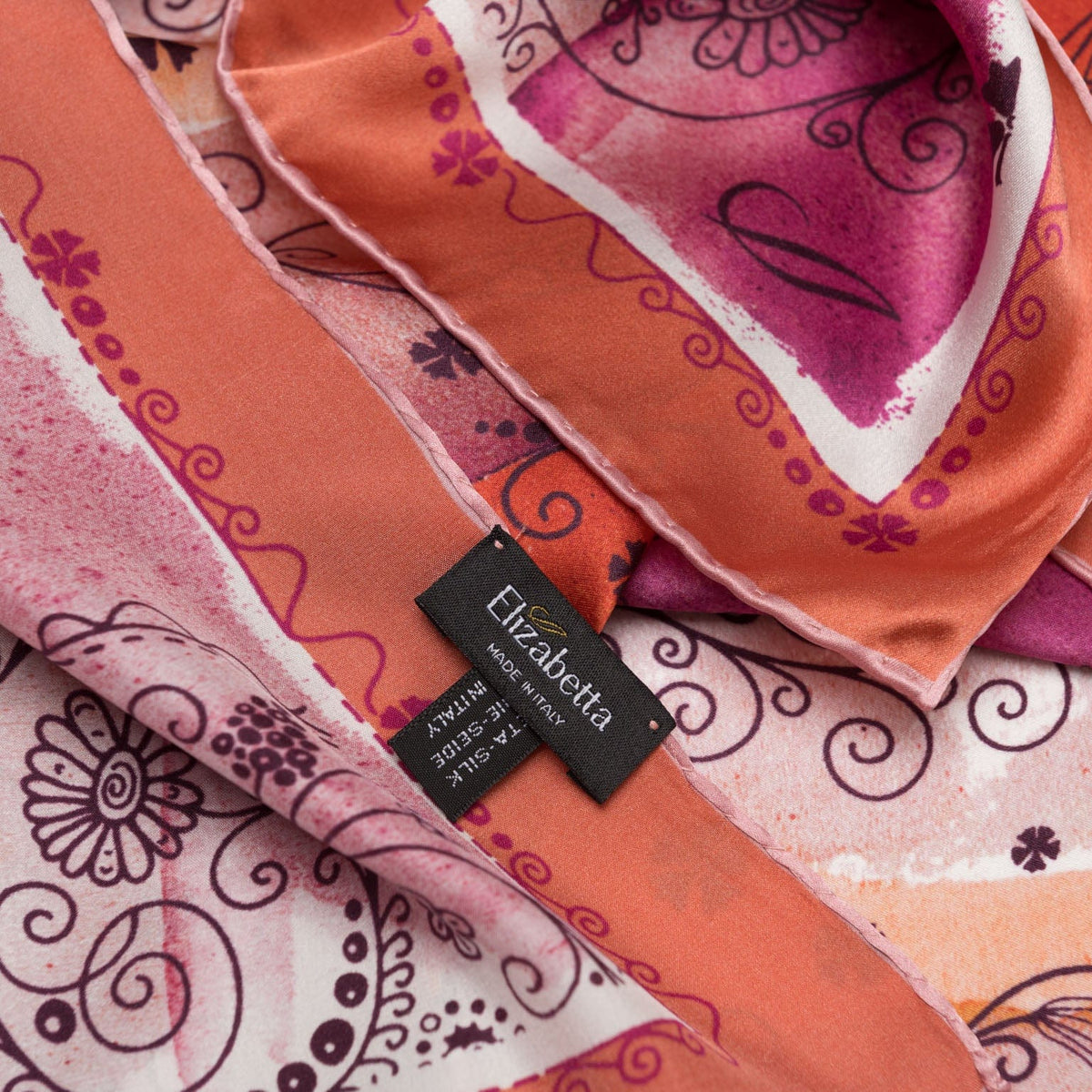 Pink and Orange Silk Neckerchief