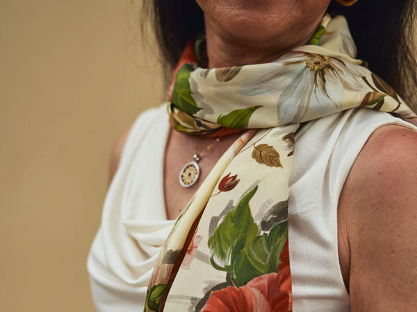 Italian silk satin scarves for women
